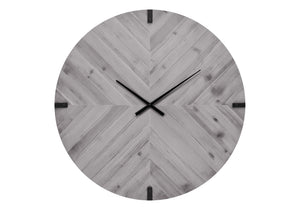 English Elm Clocks, 30 Inch Round Led Backlit Wall Timepiece with Remote Wood Finish Modern Decor Grey B2710P461744
