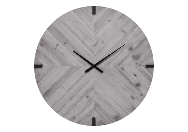 English Elm Clocks, 30 Inch Round Led Backlit Wall Timepiece with Remote Wood Finish Modern Decor Grey B2710P461744