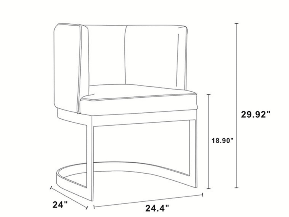English Elm Aura Metal Velvet Dining Chair with Polished Brass Frame, Luxurious Foam Padding, 300 lb Capacity Sand B365P397765