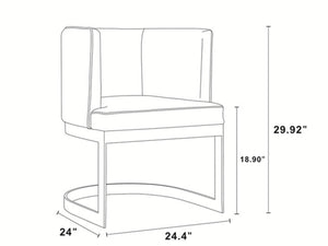 English Elm Aura Metal Velvet Dining Chair with Polished Brass Frame, Luxurious Foam Padding, 300 lb Capacity Sand B365P397765