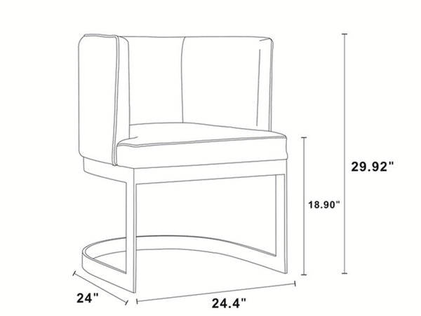 English Elm Aura Metal Velvet Dining Chair with Polished Brass Frame, Luxurious Foam Padding, 300 lb Capacity Sand B365P397765