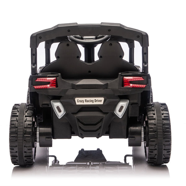 English Elm 24v Kids Utv Ride on with Dual 80w Motors Remote Control and Four Wheel Suspension Black W1578P342134