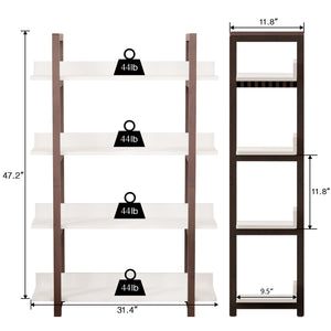 English Elm Multifuction Solid Wood Bookcase - Cedar Frame 4-Tier Narrow Shelf, Plant Stand, 40lb/Layer Durable W3128P281333