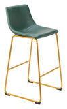 Augusta Barstool - Set of 2 Green & Gold 109961 Zuo Modern