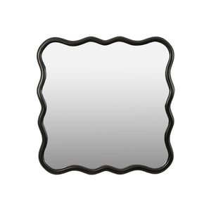 English Elm Solid Wood Wavy Square Mirror – 36"X36" Modern Wall Art For Stylish Bathrooms, Bedrooms & Entryways W1445P189617-GIGA