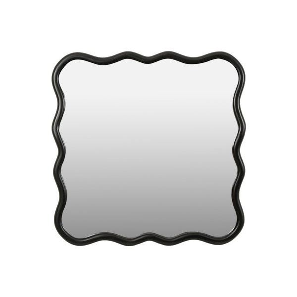 English Elm Solid Wood Wavy Square Mirror – 36"X36" Modern Wall Art For Stylish Bathrooms, Bedrooms & Entryways W1445P189617-GIGA