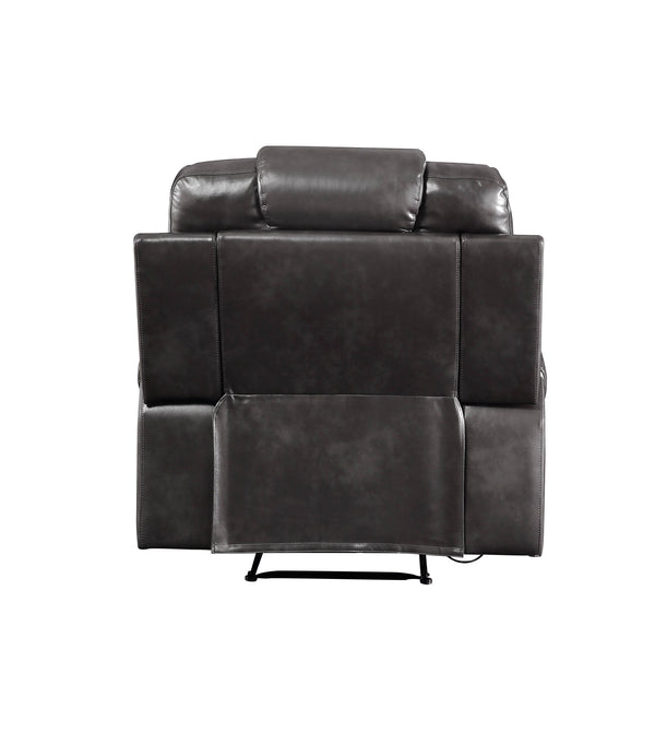 English Elm Braylon Magnetite Faux Leather 3-Piece Manual Recliner Set in Brown with Console, Cup Holders and Storage B2726S00187