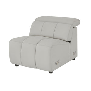 English Elm 4 Seats Wall-Hugger Reclining Sofa - Modern Genuine Leather L-Shaped Couch With Usb Charging Port W2582S00153