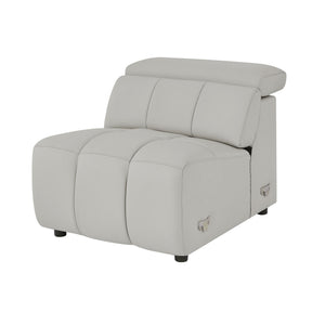 English Elm 4 Seat Genuine Leather Power Reclining Sofa Wall Hugger L Shaped Living Room Couch W2582S00177
