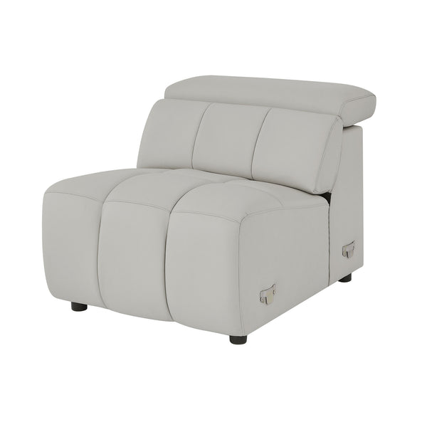 English Elm 4 Seat Genuine Leather Power Reclining Sofa Wall Hugger L Shaped Living Room Couch W2582S00177