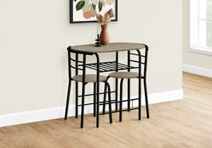 English Elm Dining Small 3-Piece Table Set for Apartments and Nooks — Easy-Clean Laminate Top, Space-Saving Chairs, Modern Design taupe 36 L x 24 W x 6 H B2710P218842