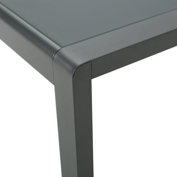 English Elm Cape Coral Outdoor Coffee Table Tempered Glass Top Aluminum Patio Lounge Grey 56349.00GRY