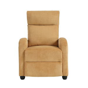 English Elm Modern Parsons Push Back Recliner Chair in Soft Corduroy Fabric — Sleek Comfortable Living Room Lounger with Solid Wood Frame and Easy Recline Mechanism Yellow 30 L x 27 W x 21.5 H B011P395835