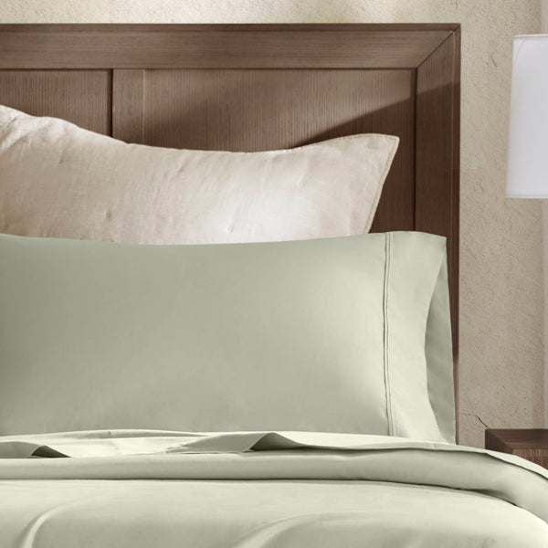 English Elm 4 Pieces King Sateen Sheet Set In Calming Sage - Luxurious 100% Egyptian Cotton For Ultimate Comfort B035P381329