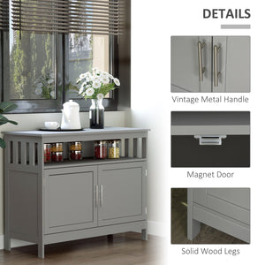 English Elm Homcom Modern Sideboard Buffet Cabinet: Stylish Grey Storage For Kitchen, Dining, Or Coffee Bar W2225P217395