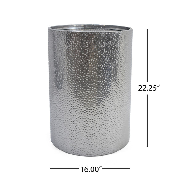 English Elm Christopher Knight Home® - METAL Round Hammered Accent Side Table with Textured Iron Frame, Modern Industrial Chic Decor Silver 65502.00