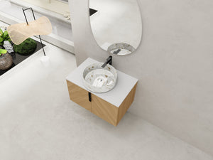 English Elm 30" Stylish Wall-Mounted Bathroom Vanity With Ceramic Sink, Soft-Close Doors & Modern Design W999S00445