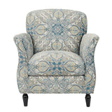 Madison Park Escher Transitional Accent Chair MP100-0375 Blue Multi/Brown