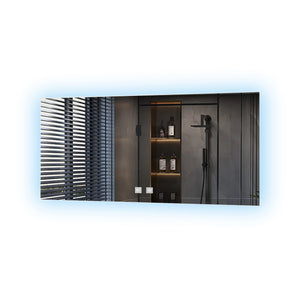 English Elm Vellum Wide Backlit Led Vanity Mirror with Defogger for Double Sink Bathrooms B2731P478342