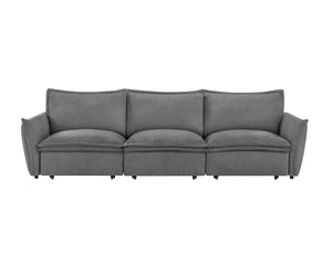 English Elm Eaden Gray Chenille Power Sofa with Sleeper, Full Foam Comfort, Solid Wood Frame, 105" Seat Width B2726S00523