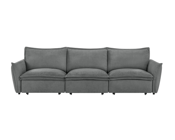 English Elm Eaden Gray Chenille Power Sofa with Sleeper, Full Foam Comfort, Solid Wood Frame, 105" Seat Width B2726S00523