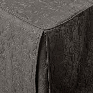 English Elm 3 Piece Madison Park Quebec Quilted Bedspread Set Dark Grey Queen – Pleated Split Corners, Antimicrobial Protection, 24" Drop Elegance B03597559