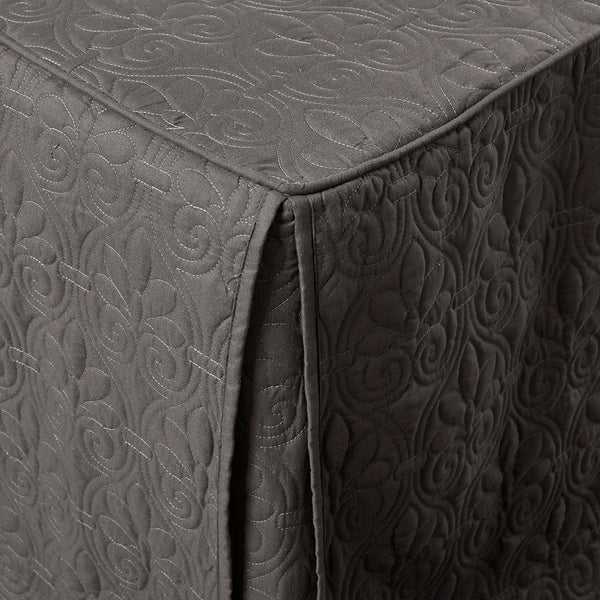 English Elm 3 Piece Madison Park Quebec Quilted Bedspread Set Dark Grey Queen – Pleated Split Corners, Antimicrobial Protection, 24" Drop Elegance B03597559