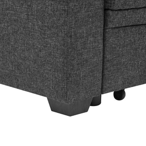 English Elm 76.5" Chenille Tufted Sectional Sleeper Sofa with Reversible Chaise and Hidden Storage B2748S00004