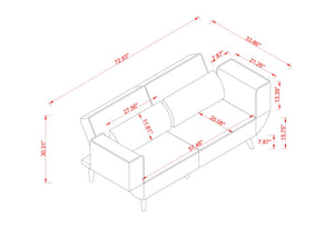 English Elm 72.8" Velvet Futon Sleeper Sofa Split Back Reclining Couch for Apartments and Guest Rooms Beige W1669P364124