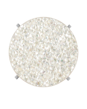 Currey & Company Gerri Dot Mother Of Pearl Drinks Table - Timeless Elegance With Polished Nickel Frame For Any Space Silver Mother Of Pearl ,Stainless Steel ,Engineered Wood 4000-0224-currey-company