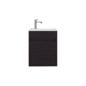 English Elm Bathroom Compact Vanity with Sink and Single Door Cabinet, Engineered Wood, Modern Minimalist Design Black 23.62 L x 20.87 W x 11.42 H B097P350312