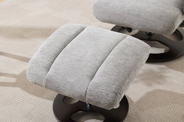 English Elm 010-Ergonomic Recliner Chair with Ottoman — 360° Swivel Lounge, Chenille Comfort, Heated Seat, Massage, Adjustable Backrest Grey W2636P262448