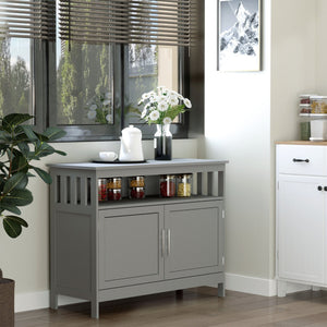 English Elm Homcom Modern Sideboard Buffet Cabinet: Stylish Grey Storage For Kitchen, Dining, Or Coffee Bar W2225P217395
