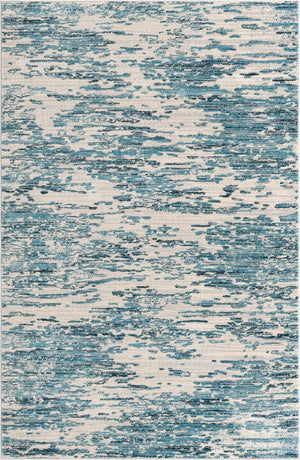 Unique Loom Oasis Water Machine Made Abstract Rug Blue, Navy Blue/Ivory 6' 1" x 9' 0"