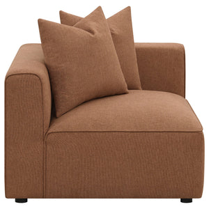 English Elm Colleen Terracotta Corner Chair With Pillows - Stylish Modular Seating For Modern Living Spaces B062P358077