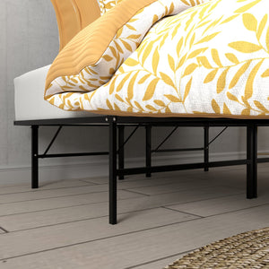 English Elm Omne Steel King Platform Foundation Heavy Duty Welded Frame with Underbed Storage B047P295938