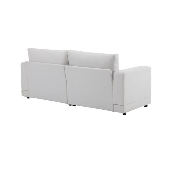 English Elm Package Three Seat Woven Fabric Sofa Scandinavian Minimalist White Living Room N767P240702B
