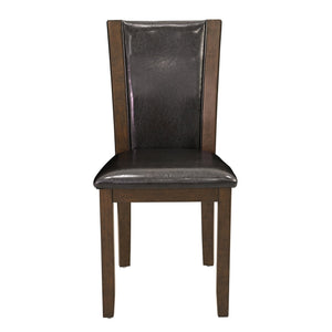 English Elm Dining Chairs Set of 4 Rubberwood Frame with Padded Faux Leather Ergonomic Seats Dark Walnut W1998P248105