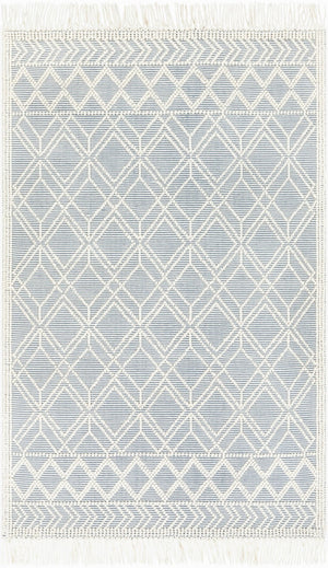 Livabliss Casa Decampo Handwoven New Zealand Wool Flatweave Rug Farmhouse Cottage Accent Ivory, Denim 8' x 10' CDC2300-810