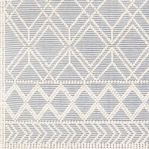 Livabliss Casa Decampo Handwoven New Zealand Wool Flatweave Rug Farmhouse Cottage Accent Ivory, Denim 8' x 10' CDC2300-810