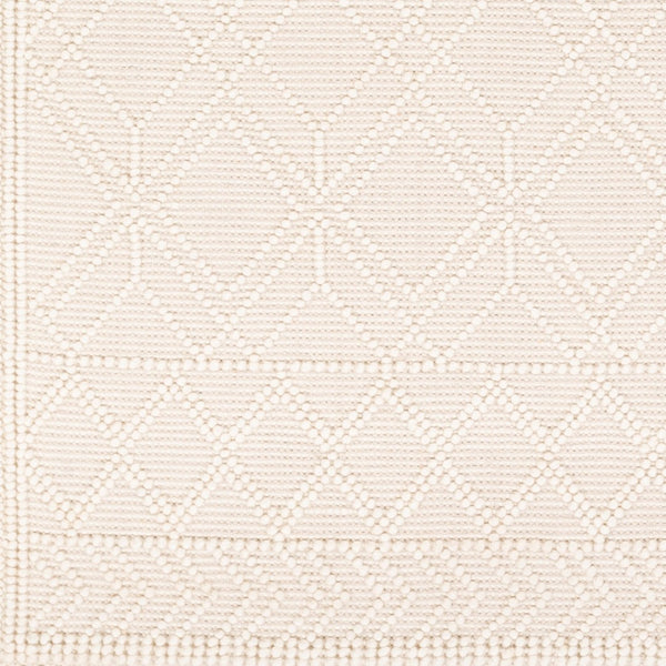 Livabliss Casa Decampo Handwoven New Zealand Wool Flatweave Rug with Fringe Farmhouse Accent Ivory, Light Be 27" x 45" CDC2302-2339