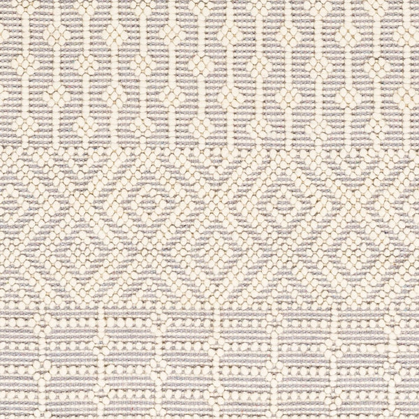 Livabliss Casa Decampo Handwoven Wool Accent Rug Artisan Fringed High-low Texture Boho Decor Ivory, Light Gr 5' x 7'6" CDC2309-576