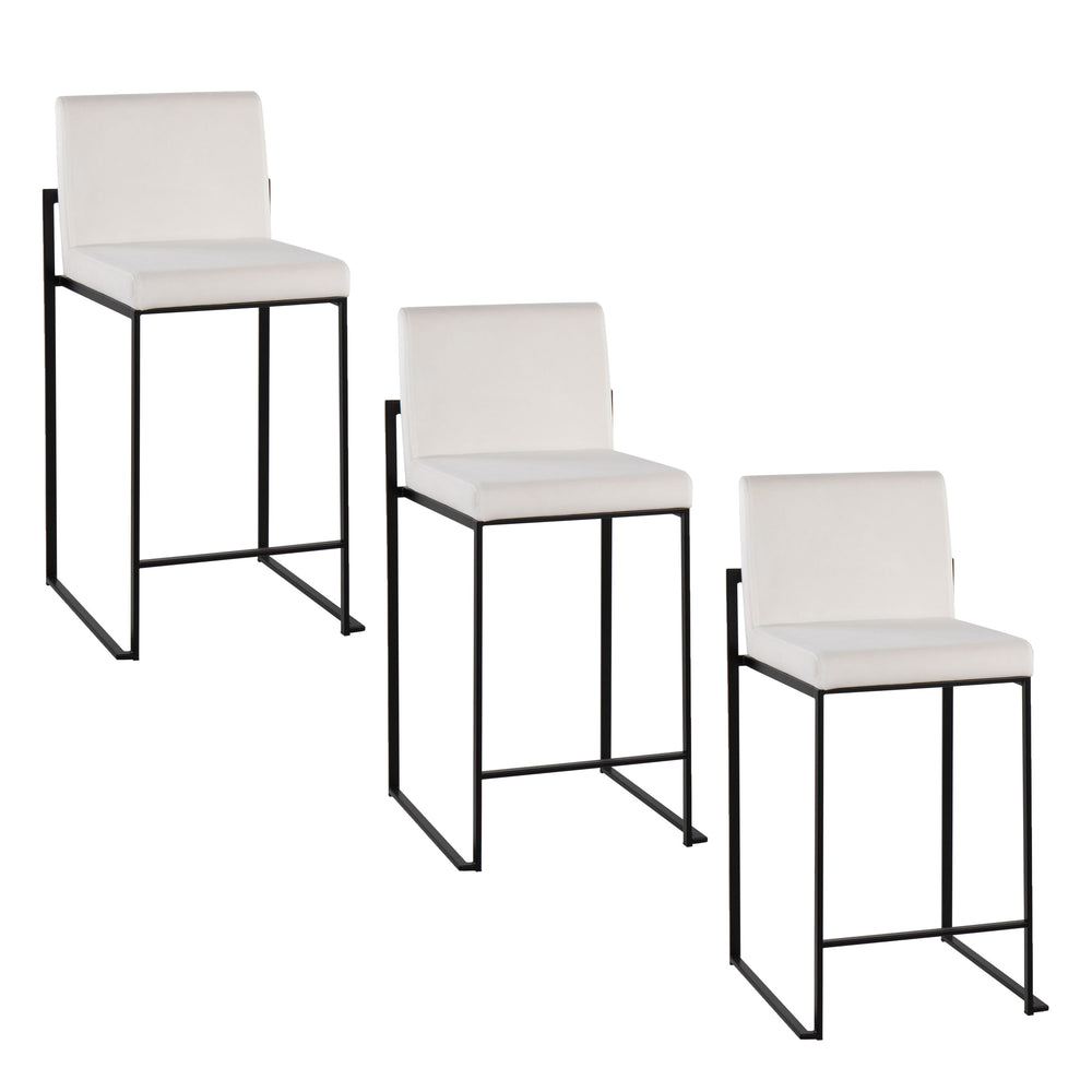 English Elm Contemporary High Back Upholstered Counter Stools with Steel Frame for Kitchen Island B202P221986