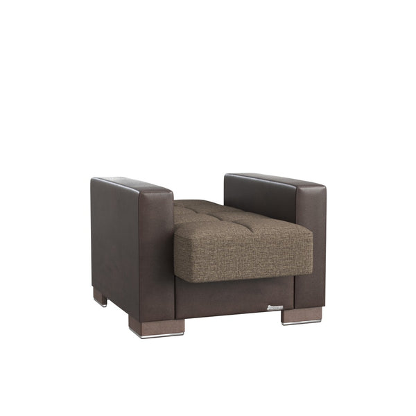 English Elm Primenest Nimbusflow Convertible Armchair With Hidden Storage - Stylish Brown Chenille For Small Spaces B030P286186-GIGA