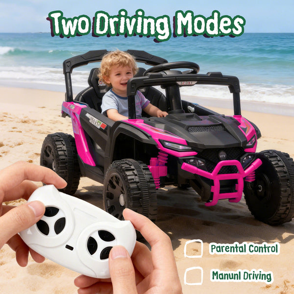 English Elm 24v Kids Utv Ride on with Dual 80w Motors Remote Control and Four Wheel Suspension Pink W1578P342131