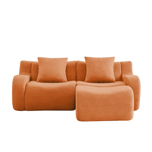 English Elm L-Shaped Teddy Fabric 2-Seat Sofa - Ergonomic, No Assembly, Cloud-Like Comfort For Any Space W714S01447