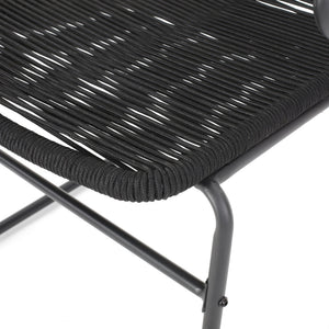 English Elm Christopher Knight Home® - MOONSTONE Black Woven Rope Club Chairs Set – Modern Powder-Coated Iron Frame, Durable Handcrafted Design 67841.00BLK