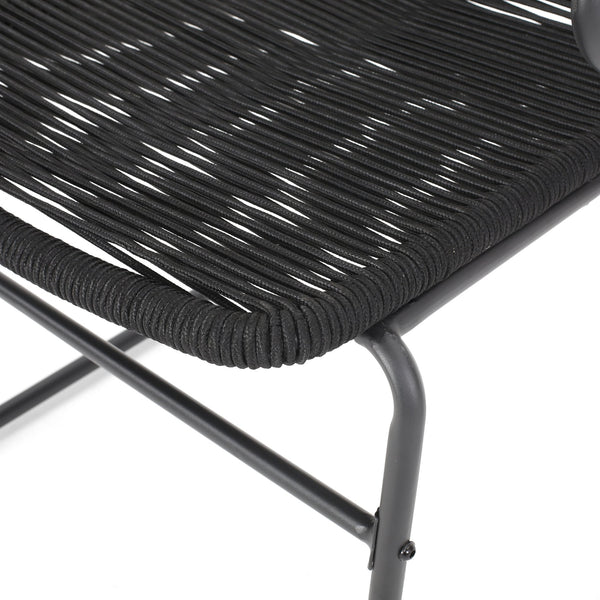 English Elm Christopher Knight Home® - MOONSTONE Black Woven Rope Club Chairs Set – Modern Powder-Coated Iron Frame, Durable Handcrafted Design 67841.00BLK