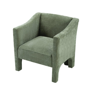 English Elm Modern Barrel Accent Chair Chenille Upholstered Wraparound Armchair for Any Room Green N763P336531F