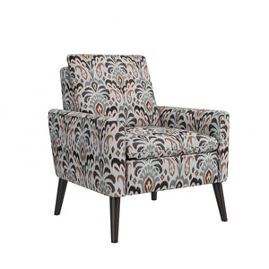 English Elm Enna Damask Upholstered Accent Chair with Solid Wood Legs for Living Room B127P409852